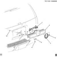 (TC17-916) - 2007-2008 CK1(06)  ()   3 CENTER APPLIQUE (CADILLAC Z75, EXC REAR VIEW CAMERA UVC)