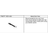 (AC21-920) - 2007-2009 CK1,2,3 PLATE PKG/LICENSE REMOUNT