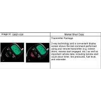 (GM21-038) - 2007-2009 CK1,2,3 TRANSMITTER PKG/REMOTE CONTROL DOOR LOCK (W/INFO DISPLAY)