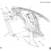 (6D14-168) 2011-2013 DM,DN,DR69 TRIM/CENTER PILLAR & QUARTER
