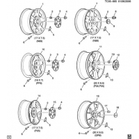 (TC05-665) - 2005-2006 CK1(03-06-36-53) /    & HUB CAPS/ALUMINUM /    (CHEVROLET X88)