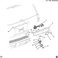 (TC17-960) 2009-2013 CK1,2(06)    PART 3 CENTER APPLIQUE (CHEVROLET X88, REAR VIEW CAMERA UVC, EXC HYBRID HP2)