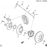 (TX06-018) - 2003-2009 N2 BRAKE CALIPER MOUNTING/FRONT & KNUCKLE