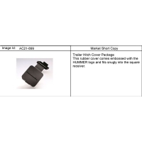 (AC21-899) - 2003-2009 N257 COVER PKG/TRAILER HITCH RECEIVER (HUMMER LOGO)