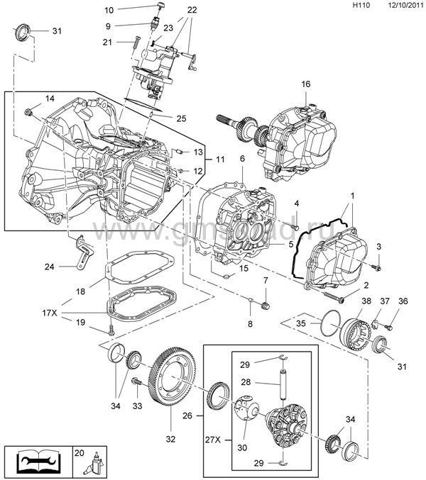 Схема кпп опель зафира б